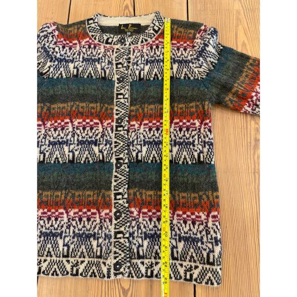 Leo Peressi 100% Alpaca Multiocolor Cardigan Made in‎ Peru XS - Picture 5 of 5